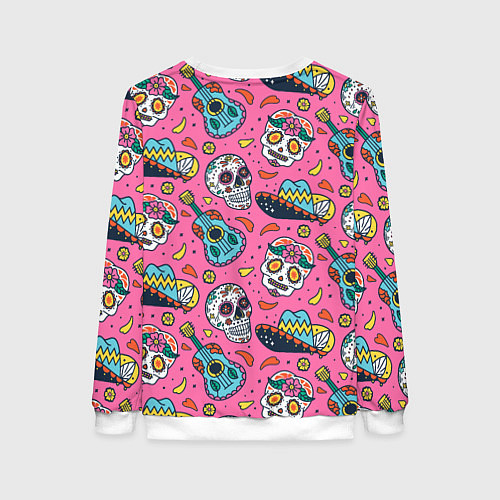 Женский свитшот День Мёртвых узор из черепов / 3D-Белый – фото 2
