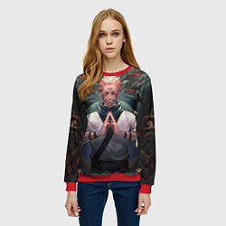 Свитшот женский МАГИЧЕСКАЯ БИТВА SUKUNA, цвет: 3D-красный — фото 2