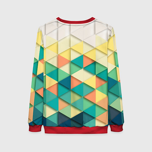 Женский свитшот Ромбики / 3D-Красный – фото 2