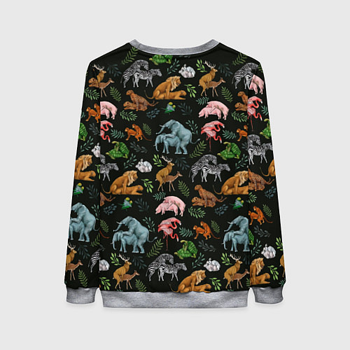 Женский свитшот Дикие Звери Паттерн / 3D-Меланж – фото 2