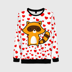 Женский свитшот Енот в сердечках