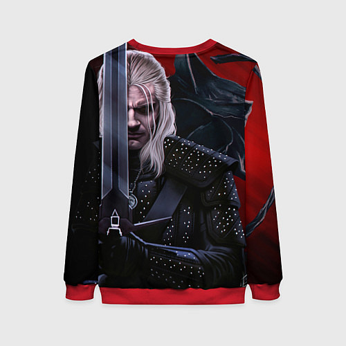 Женский свитшот Ведьмак Геральт / 3D-Красный – фото 2