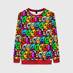 Свитшот женский Geometry Dash: Pattern Z, цвет: 3D-красный