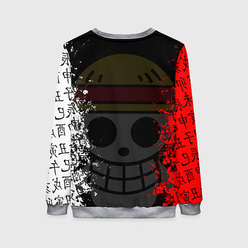 Женский свитшот ONE PIECE ВАН ПИС ЧЕРЕП / 3D-Меланж – фото 2