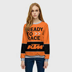 Свитшот женский KTM READY TO RACE Z, цвет: 3D-меланж — фото 2