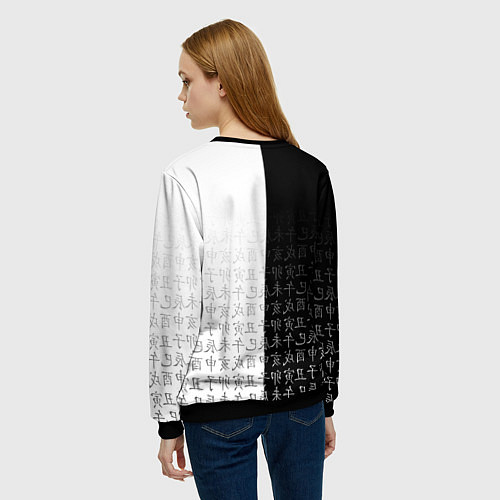 Женский свитшот СОН ДЖИН ВУ SOLO LEVELING / 3D-Черный – фото 4