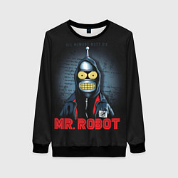 Свитшот женский Bender x mr robot, цвет: 3D-черный