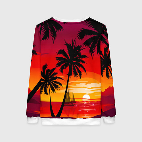 Женский свитшот Гавайский закат / 3D-Белый – фото 2