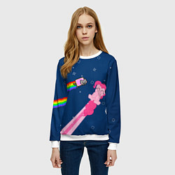 Свитшот женский Nyan cat x Pony, цвет: 3D-белый — фото 2
