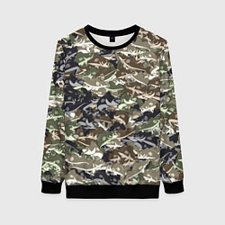Свитшот женский Камуфляж для рыбака, цвет: 3D-черный