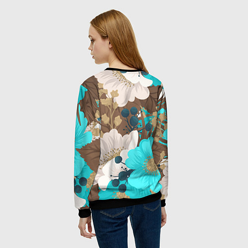 Женский свитшот Красивые цвеТы / 3D-Черный – фото 4