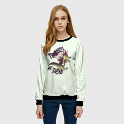 Свитшот женский Крокодил панк, цвет: 3D-черный — фото 2