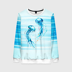 Свитшот женский Медузы, цвет: 3D-белый