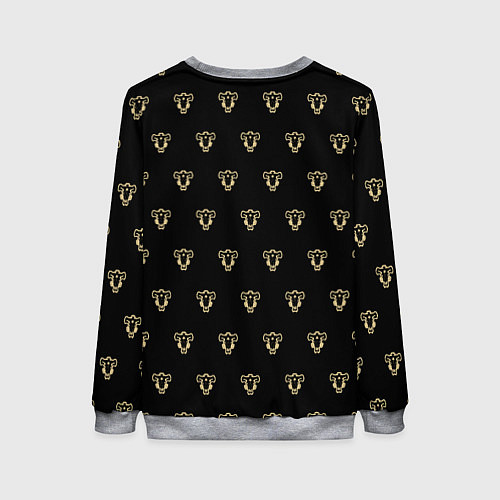 Женский свитшот Черные быки Чёрный клевер / 3D-Меланж – фото 2