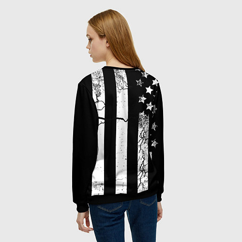 Женский свитшот ЗВЕЗДНО-ПОЛОСАТЫЙ / 3D-Черный – фото 4