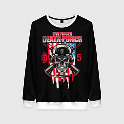Свитшот женский 5FDP Five Finger Death Punch, цвет: 3D-белый