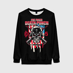 Свитшот женский 5FDP Five Finger Death Punch, цвет: 3D-черный