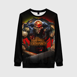 Свитшот женский Five Finger Death Punch Skull, цвет: 3D-черный