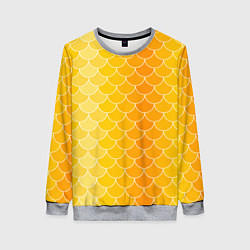 Свитшот женский Желтая чешуя, цвет: 3D-меланж