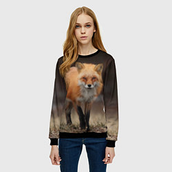 Свитшот женский Хитрая лисица, цвет: 3D-черный — фото 2