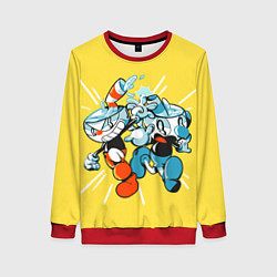 Свитшот женский Cuphead bros, цвет: 3D-красный