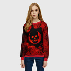 Свитшот женский Gears of hart, цвет: 3D-красный — фото 2