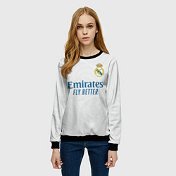 Свитшот женский Реал Мадрид форма 20212022, цвет: 3D-черный — фото 2