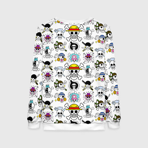 Женский свитшот Веселые Роджеры пиратов Соломенной Шляпы / 3D-Белый – фото 2