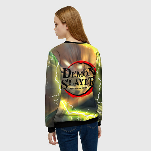 Женский свитшот ZENITSU ЗЕНИТСУ ЛОГО спина / 3D-Черный – фото 4