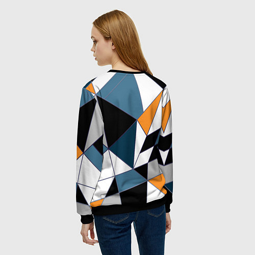 Женский свитшот Геометрический узор / 3D-Черный – фото 4
