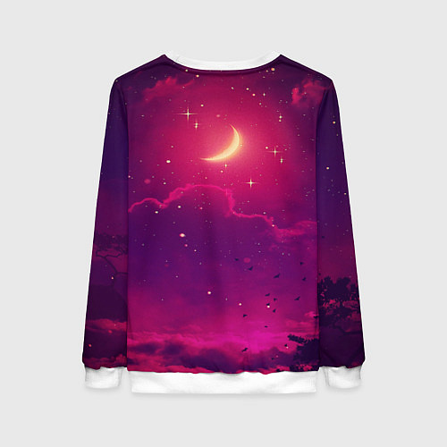 Женский свитшот СКАЗОЧНАЯ НОЧЬ 2 КРАСНЫЙ / 3D-Белый – фото 2