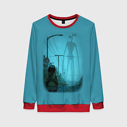 Свитшот женский СИРЕНОГОЛОВЫЙ И ДЕВОЧКА, цвет: 3D-красный