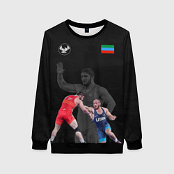 Свитшот женский Dagestan wrestling team, цвет: 3D-черный