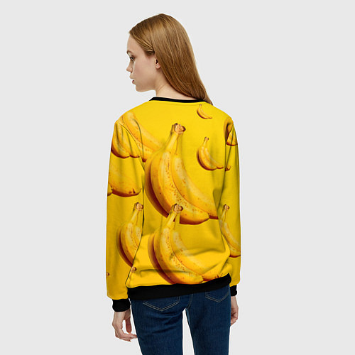 Женский свитшот Банановый рай / 3D-Черный – фото 4