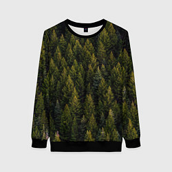 Свитшот женский Лес вечный, цвет: 3D-черный