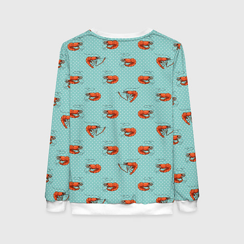 Женский свитшот Креветки паттерн / 3D-Белый – фото 2