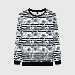 Женский свитшот Акварельный полосатый узор