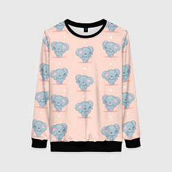 Свитшот женский Слоники, цвет: 3D-черный