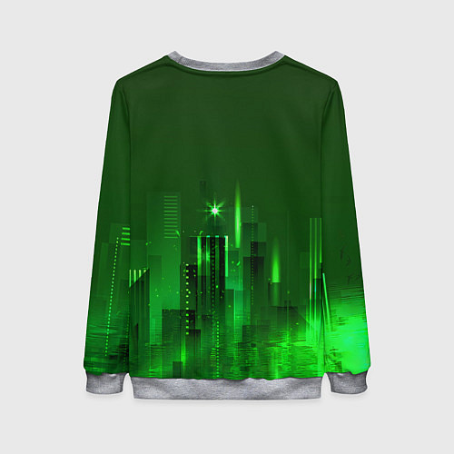 Женский свитшот Зеленый город / 3D-Меланж – фото 2