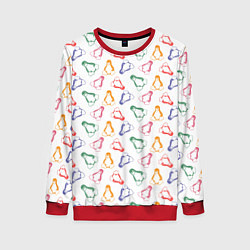 Свитшот женский Linux Ядро Пингвин, цвет: 3D-красный