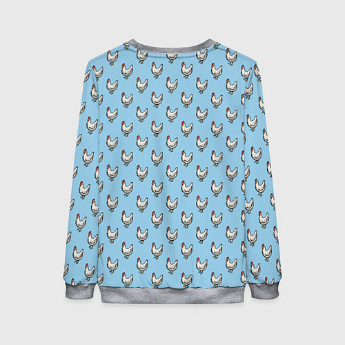 Женский свитшот Белая курочка паттерн / 3D-Меланж – фото 2