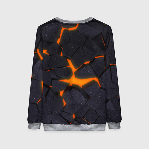 Женский свитшот ТРЕЩИНЫ ЗЕМЛИ 3D CRACKS НЕОН / 3D-Меланж – фото 2