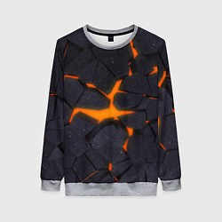 Женский свитшот ТРЕЩИНЫ ЗЕМЛИ 3D CRACKS НЕОН