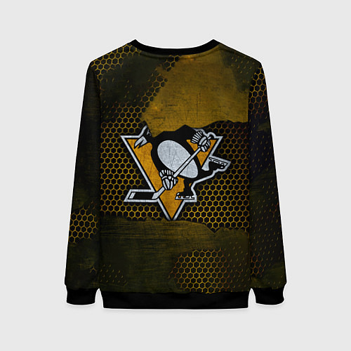 Женский свитшот Pittsburgh Penguins на спине / 3D-Черный – фото 2