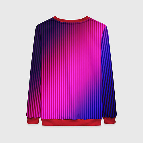 Женский свитшот Фиолетово-малиновый градиент / 3D-Красный – фото 2