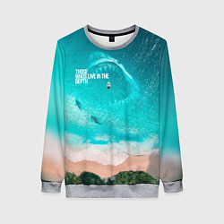 Женский свитшот Shark in sea