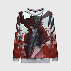 Женский свитшот Аста в режиме демона черный клевер