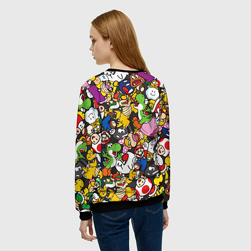Женский свитшот Mario ALLSTARS / 3D-Черный – фото 4