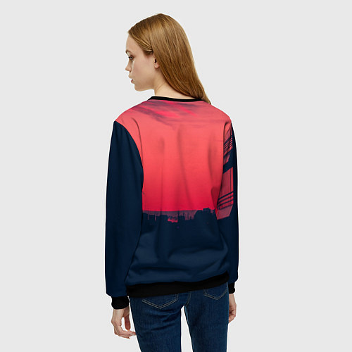 Женский свитшот ГРОТ ЛОГО НА ФОНЕ ЗАКАТА / 3D-Черный – фото 4