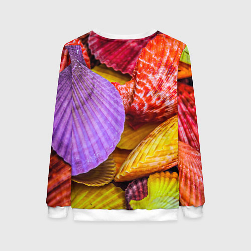 Женский свитшот Разноцветные ракушки multicolored seashells / 3D-Белый – фото 2